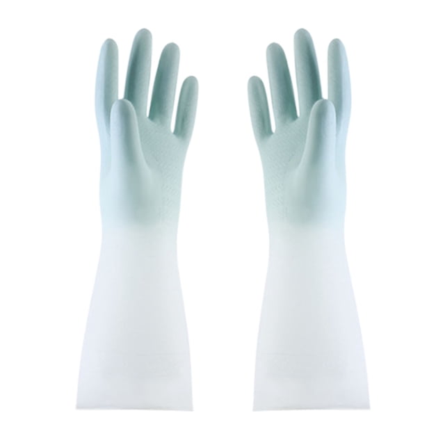 Guantes de goma reutilizables para lavavajillas, limpieza y blanqueamiento, guantes de látex impermeables con degradado, resistentes al agua, para uso doméstico, cocina y baño.