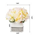 thumbnail image 2 of Enova Home Mixed Artificial Hydrangea and Rose Silk Flowers Arrangement in White Ceramic Pot (Peach), 2 of 2