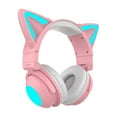 thumbnail image 2 of Fnochy RGB Cat Ear Headphone Wireless 5.0 Foldable Gaming Headset with Built-in Mic & 4-inch Big Earmuffs Built In Microphone Support AUX With 11.8inch Audio Cable, 2 of 6