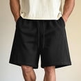 thumbnail image 2 of XuJwPNcy Mens Athletic Shorts Lightweight Cotton Drawstring Baggy Sweat Shorts Gym Workout Bermuda Shorts Summer Clothes, 2 of 7