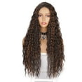 thumbnail image 2 of Heliisoer Ladies Front Set Black Mid-length Curly Hair Simulation Wig, 2 of 9