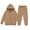 Khaki-02, variant on VIPOIN Kids Full Zip Up Fleece Hoodie and Jogger Pants Set, Cozy Solid Color Tracksuit for Daily Wear