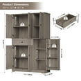 thumbnail image 3 of Homfa Kitchen Pantry Storage Cabinet, 68" Food Pantry Cabinet with Drawer and Door Shelf, 6 Door Freestanding Cupboard Buffet for Dining Room, Wash Gray, 3 of 7
