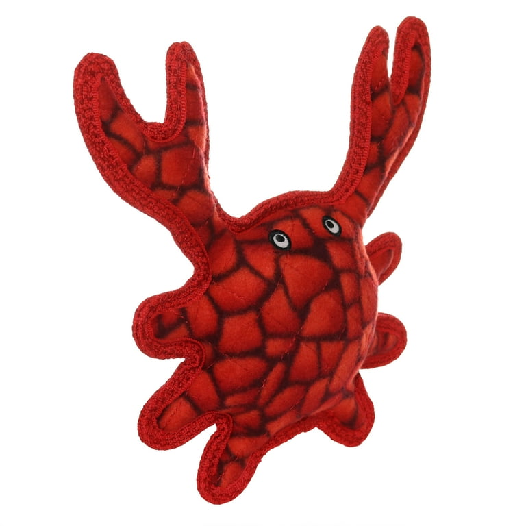 Tuffy's, Medium Crab Red Durable Plush Dog Toy, Polyester