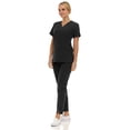 thumbnail image 3 of Saint Scrubs Women’s Premium 9-Pocket Scrub Set – Modern Fit Soft V-Neck Top & Tapered Straight-Leg Medical Scrub Pants, Black, Extra Small, 3 of 4