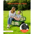 thumbnail image 2 of KFFKFF Pull-Along Wagon for Kids, 39 inch Toddler Wagons with Wooden Panels & Handle, Supports up to 330 lbs, Green, 2 of 9