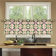 thumbnail image 4 of Yayeee Kitchen Curtains Tier Set of 2 Light Filtering 57"x36" Over Sink Window Panels, Pink Symmetrical Stars, 4 of 7