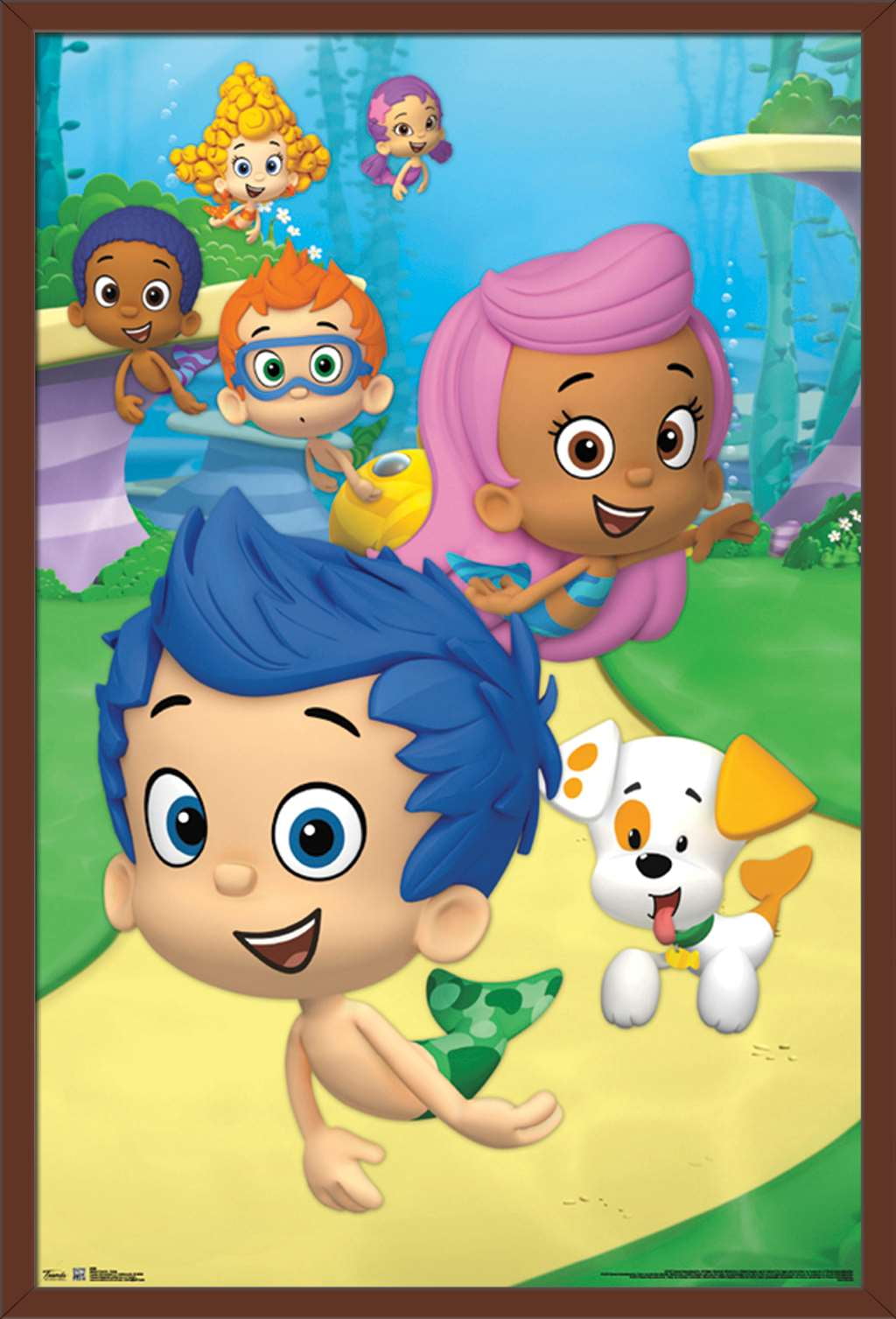 Nickelodeon Bubble Guppies Group Wall Poster, 22.375" x 34", Framed