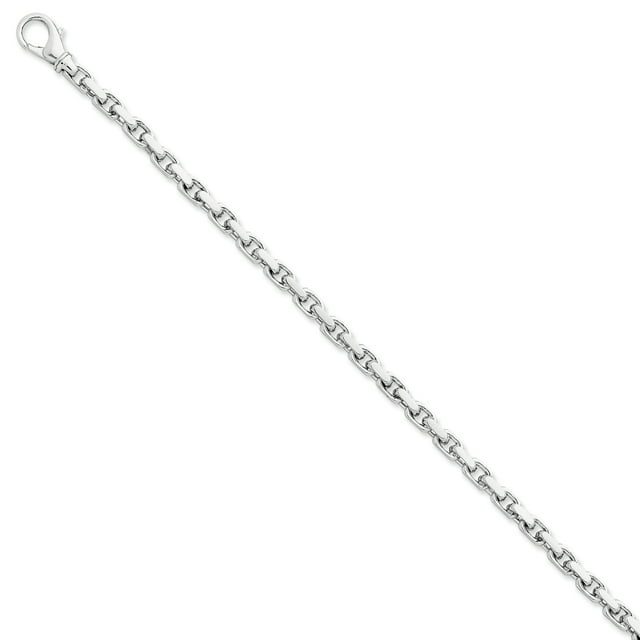 Chaîne à Maillons Polie à la Main en Or Blanc 14K 4.5mm