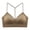 Brown, variant on Women's Casual Adjustable T-Back Bralette Solid Color Breathable Stretch Microfiber Wireless Everyday Bra Beige