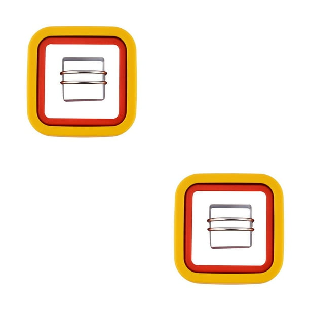 Moyic Cortadores de sándwich de 3 uds, sellador en forma de corazón, crimpadora de operación Simple multifuncional, sándwiches de cocina, Forma cuadrada 2piezas