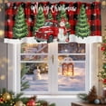 thumbnail image 5 of Valances for Windows Merry Christmas Tree Rod Pocket Cafe Window Treatments Valance Curtains for Kitchen Bathroom Laundry Basement Windows 60"x18", 5 of 7