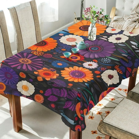 

Yayeee Tablecloths for Rectangular Tables 60 x 90 inch Party Table Cover Purple Flowers