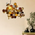 thumbnail image 3 of Stained Glass Bee and Floral Suncatcher, Handcrafted Hanging Window Art, Vibrant Honeycomb Design, 12x10 Inches, 3 of 3