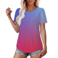 thumbnail image 4 of Zuesphe Tops for Women Trendy V Neck Short Sleeve T Shirts for Women Loose Fit Blouses for Women Dressy Casual Xxl Crop Tops for Women Sexy, 4 of 5