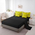 thumbnail image 5 of Feelyou Spooky Bat Twin Bedding, Cartoon Halloween Bedding Comforter Set, Yellow Black, Black Reversible, 7 Pieces, 5 of 7