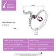thumbnail image 4 of Anillo de serpiente de plata de ley 925 para mujer con flor rosa CZ Vi, 4 of 5