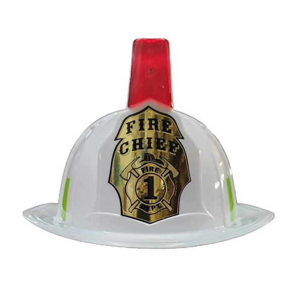 Casco blanco Costume Aeromax Fire Fighter con luces y sirena