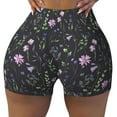 thumbnail image 2 of Picia Watercolor Wildflower 1 Printed Workout Shorts for Women Seamless Scrunch Butt Lifting High Waisted Yoga Gym Booty Running Moisture-wicking Short Pants-Medium, 2 of 9