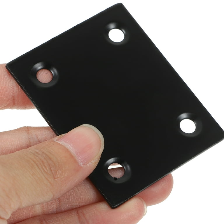 10Pcs Flat Mending Plates - 1.18x0.31 Inch Iron Straight Brackets With Screws For Furniture Repair