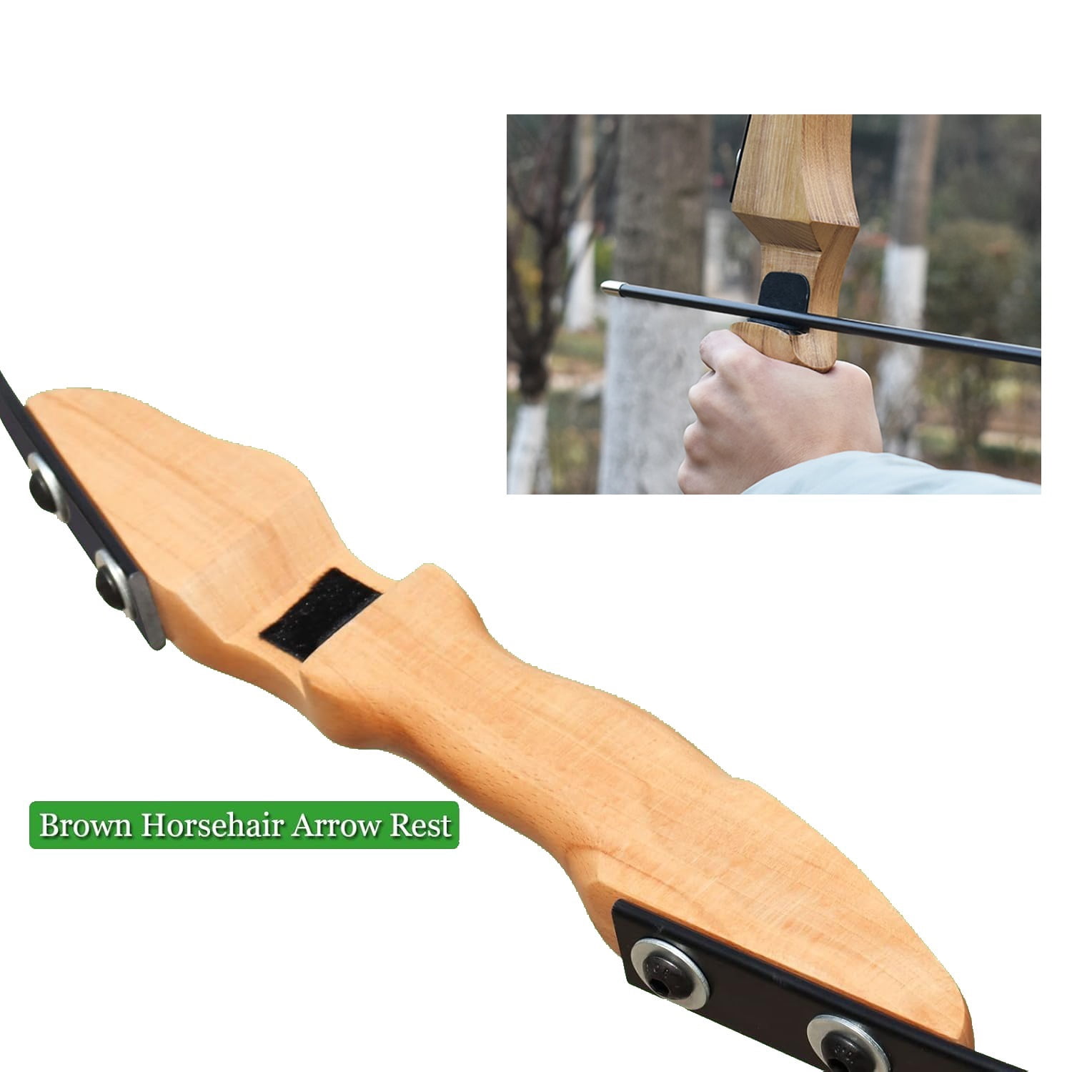 Piaoyu 40LB Right Handed Bow, Outdoor Adult Beginner Shooting Training Practice Traditional Wooden Recurve Bow and Arrow Set