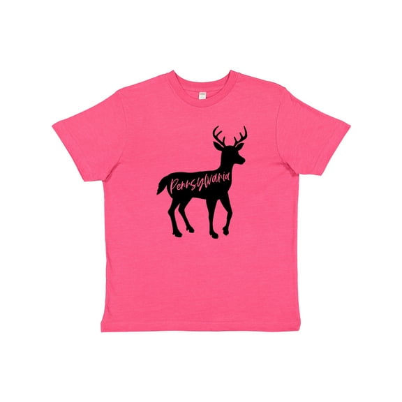 Inktastic Pennsylvania Black Deer Silhouette Youth T-Shirt