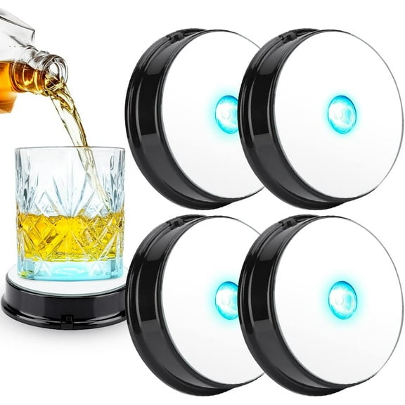 CATPAN 4PCS LED Display Base, Colorful LED Light Base Stand for Crystals Glass Jewelry Art Gift