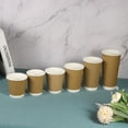 thumbnail image 4 of Kraft Paper Coffee Cups, 50 Pack 10 Oz x 90mm Double-Layer Disposable Hot/Cold Cups for Water, Milk, and Juice, 4 of 6