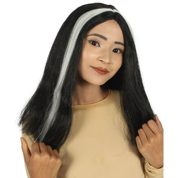 Short Vampiress Style Wig | Two-toned Black & White Wig | Premium Breathable Capless Cap