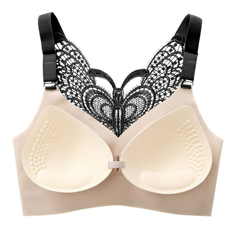 Womens Large Size Butterfly Beauty Back Wrap Breast Latex No Steel Ring Ice  Silk Sports Bra Gathering Wireless : : Clothing, Shoes 