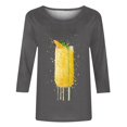 thumbnail image 5 of Qertyioot Vêtements de Noël pour Femmes, T-Shirt Décontracté d'Été à Imprimé Bière Col Rond Manches 3/5 Ample, 5 of 5