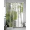 thumbnail image 5 of Fsddascl Sage Green Ombre Shower Curtain Set - 60" x 72" Washable Bathtub Curtain with 12 Hooks, Vintage Shabby Abstract Plaid Art Waterproof Fabric Stall Shower Curtains for Bathroom/Bathtub Décor, 5 of 6