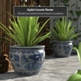 thumbnail image 2 of Red Lantern 16" Ladies Blue & White Porcelain Fishbowl Planter, 2 of 6