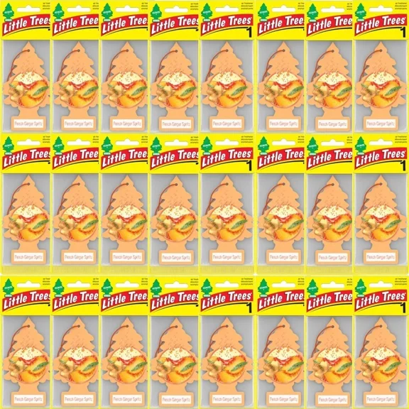 Little Trees Air Fresheners Peachy Ginger Spritz Scent for Car and Home 24 Pack