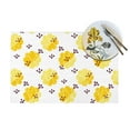 thumbnail image 4 of YFYANG Washable Heat-Resistant Placemats, 70% PVC/30% Polyester, Yellow Polka Dot Flowers Kitchen Table Mat, 12" x 18" 4 Piece, 4 of 6
