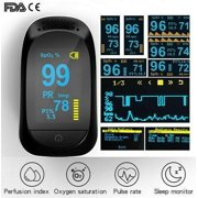 EIMELI Fingertip Pulse Oximeter, Blood Oxygen Saturation Monitor, SpO2 Monitoring Device, Heart Rate Meter, OLED Display, USA Stock, Quick Shipment (Black)