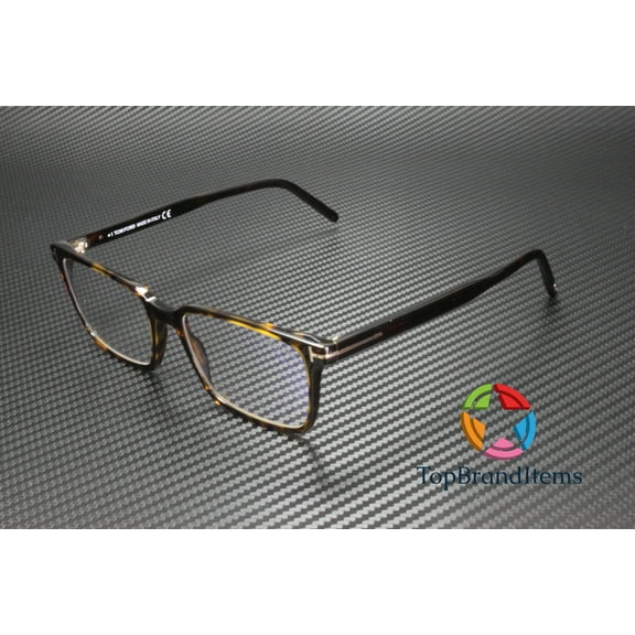 Eyeglasses Tom Ford FT 5802 -B 052 Shiny Classic Dark Havana, "t" Logo / Blue Bl