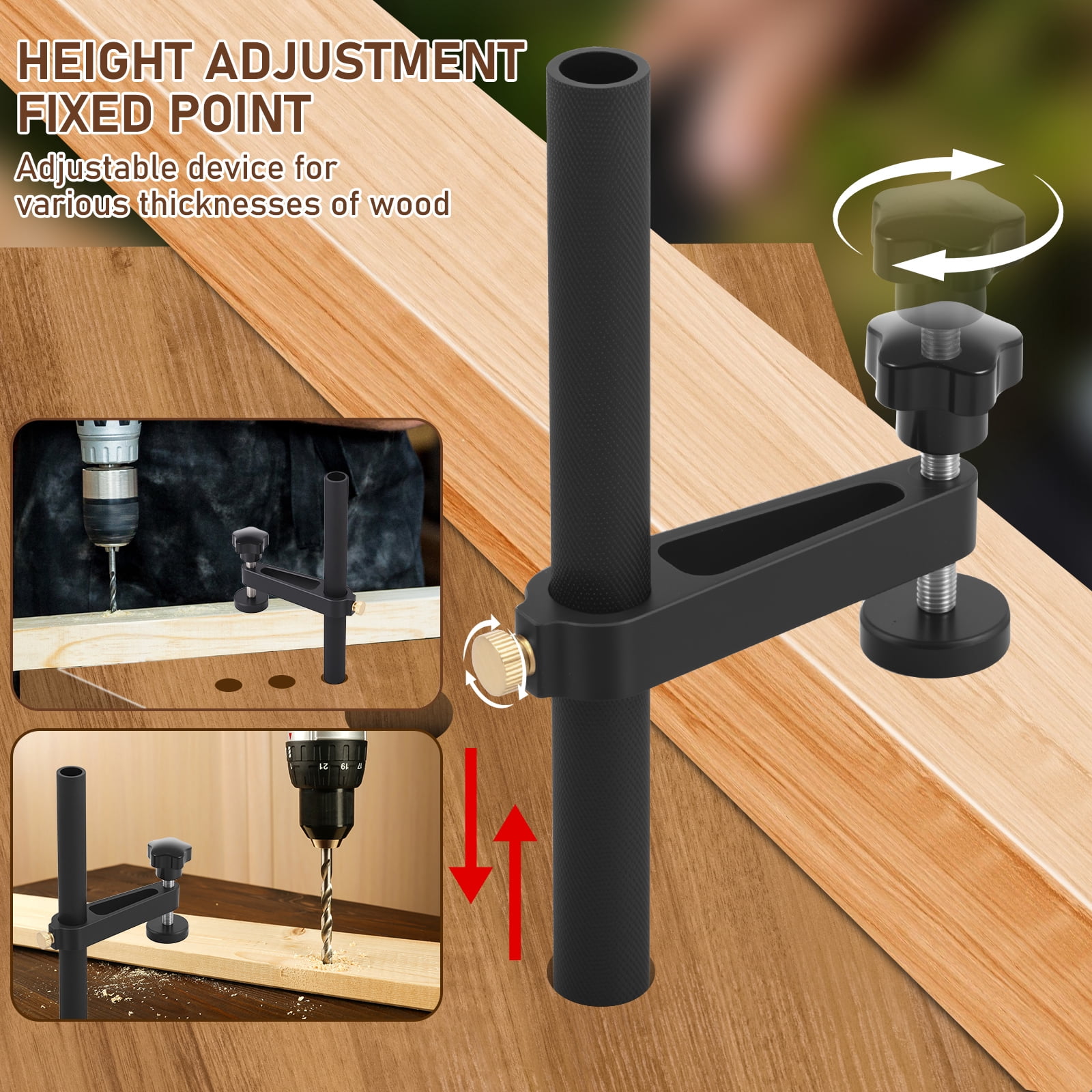 2-Pack Bench Dog Clamp, 3/4" Dog Hole Clamp – Adjustable Height Aluminum Alloy Holdfast for Woodworking, Milling, Cutting & Sanding