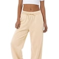 thumbnail image 2 of Sundazz Wide leg Sweatpants Women Baggy Sweat Pants Drawstring Casual Workout Pants with Pockets,Apricot,XL, 2 of 8