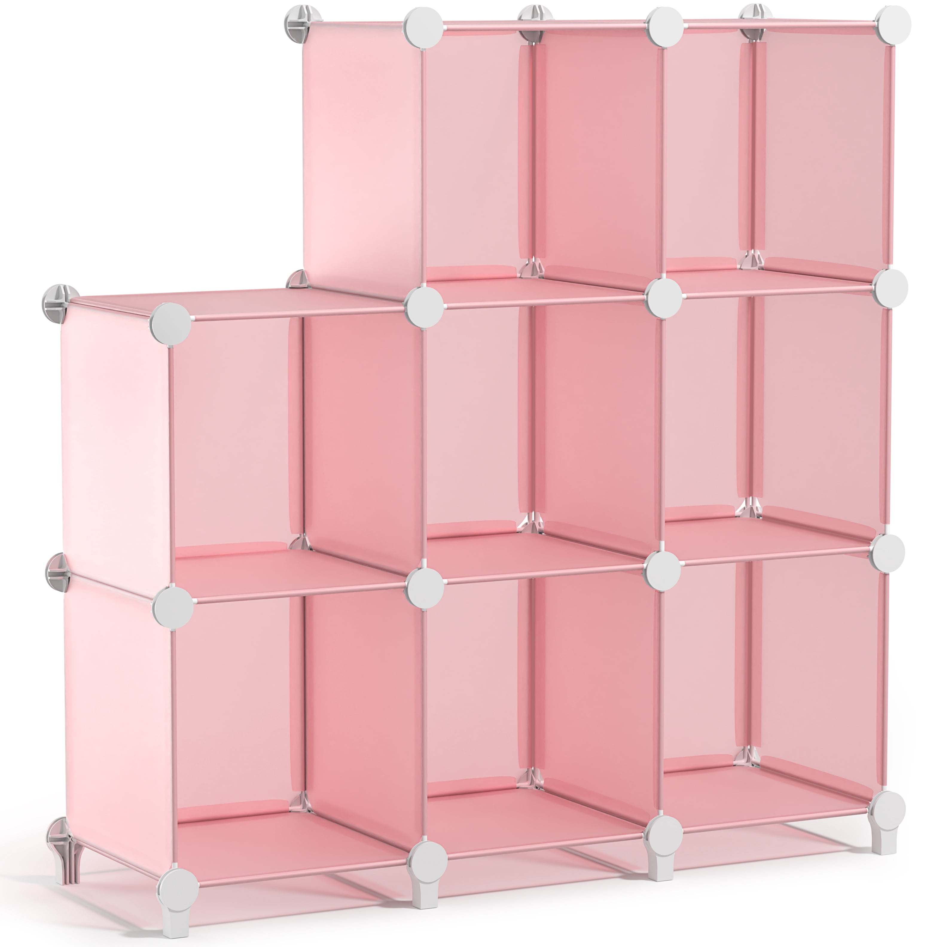 Sorbus 8-Cube Storage Organizer, Waterproof Cubby Shelf for Closet & Bedroom, Pink