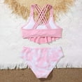 thumbnail image 2 of Uccdo 7-12T Girls Summer Ruffled Swimsuits, Teenager Big Girls Tie Dye Bikinis Bathing Suit, 2 Pieces, Size 7-12 Years, 2 of 6