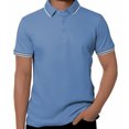 thumbnail image 2 of Afdoent Men's Polo Shirts Male Summer Leisure Shirt Solid Color Minimalist Short Sleeve Polo Shirt Casual Bussiness, 2 of 3