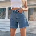 thumbnail image 5 of Jean Shorts for Women Clearance Cut Off Stretchy Plus Size Jean Shorts for Women Casual Bermuda Frayed Women Denim Shorts Dollar Deals, 5 of 6