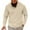 Beige, variant on Long Sleeve Shirt for Men V Neck Button Up Collarless Solid Color Breathable Pullover with Chest Pocket (Black,M)