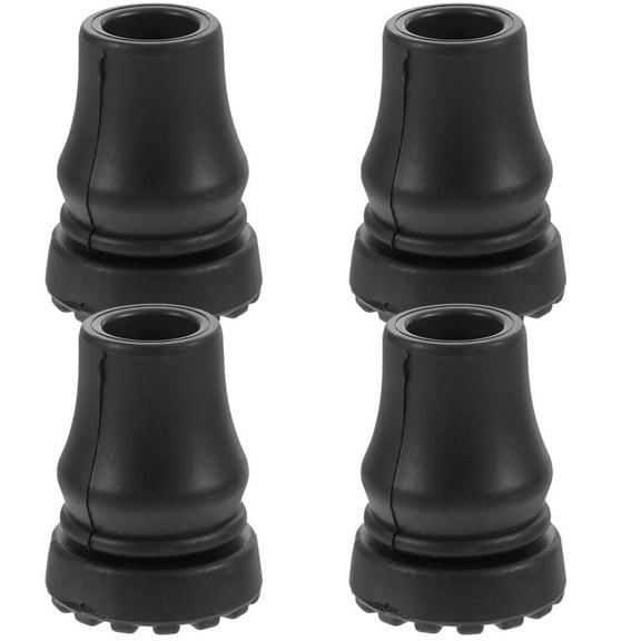 LOLIPPYY 4Pcs Walking Cane Accessories Cane Tips Black Rubber for Outdoor Activities