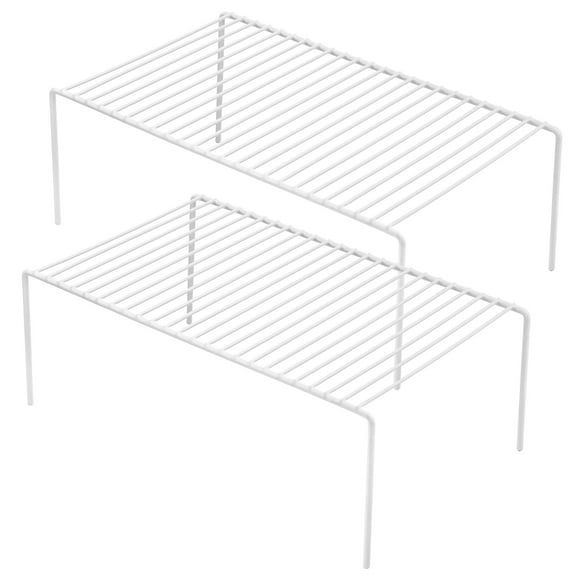 SANNO Freezer Cabinet Storage Shelf Rack, Wire Shelf Rack for Organization Kitchen Countertops Pantries Utensils,Set of 2