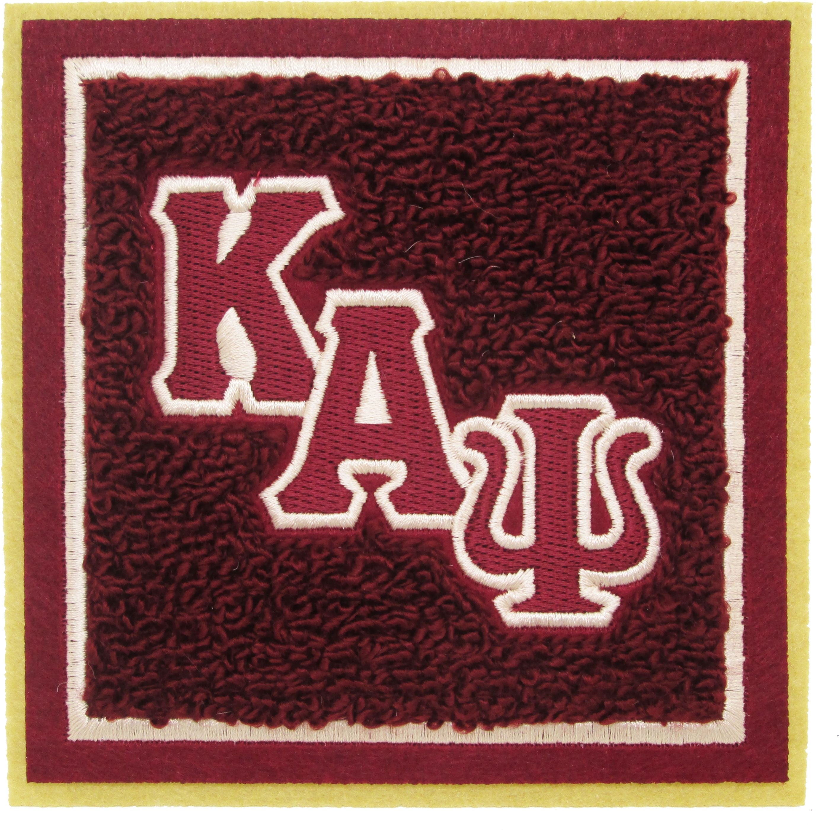 Kappa Alpha Psi Square Chenille SewOn Patch [Crimson Red 4.75