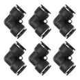 thumbnail image 1 of Uxcell 6 Pcs Conector de Unión en Ángulo para Conexión Rápida, Adaptador de Reductor de Tubo de 5/8" para Sistema Neumático, Negro, 1 of 6
