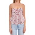 thumbnail image 3 of Women Y2k Tube Tops Strapless Floral Bandeau Vest Tie Up Sleeveless Backless Cute Tops Grunge Clothes Light Pink L, 3 of 7