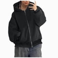 thumbnail image 3 of TOWED22 Mens Zip Up Hoodie Fleece Zipper Hooded Jacket Sweatshirt Lightweight with Pockets Long Sleeve Solid Color Drawstring Hoodies,Black,S, 3 of 9